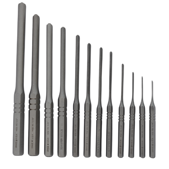 GRACE USA 20-Piece Brass Pin Punch & Roll Punch Set (BP-20S-BB) - Gunsmith Machinist